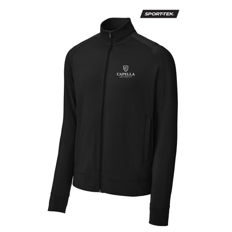 CAPELLA Sport-Tek® Sport-Wick® Stretch Full-Zip Cadet Jacket - Black
