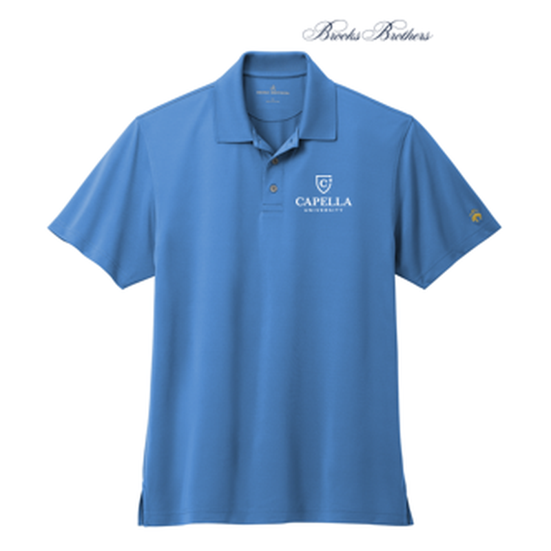 CAPELLA Brooks Brothers® Mesh Pique Performance Polo - Charter Blue