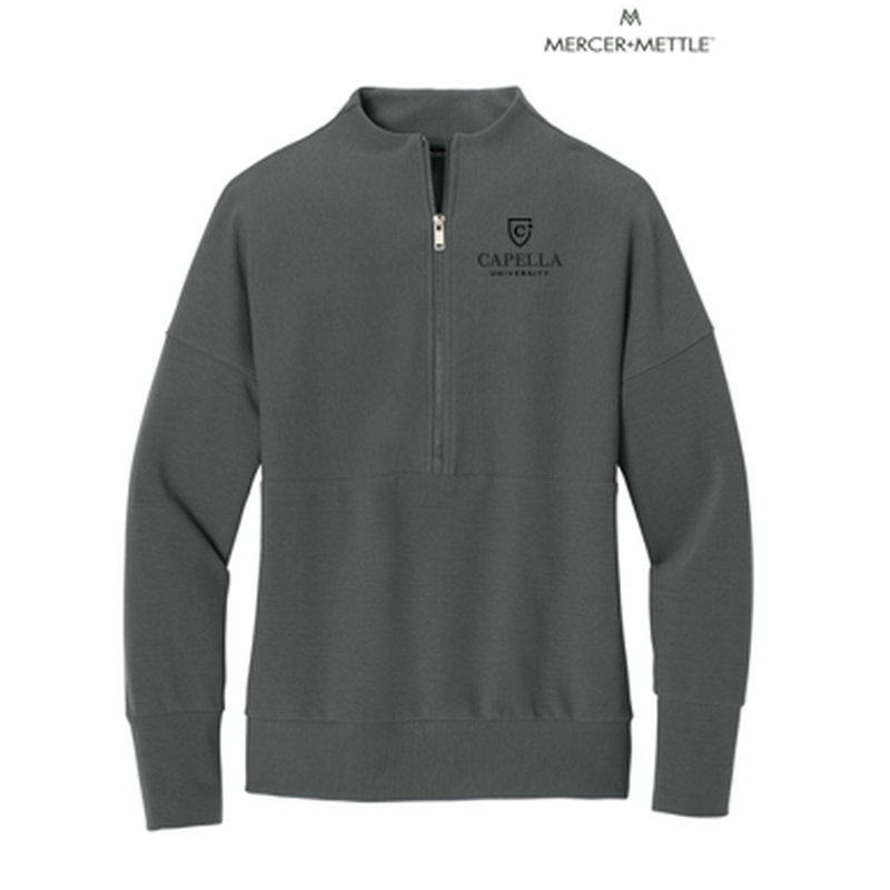 NEW CAPELLA - Mercer+Mettle® Women’s Linear Texture 1/4-Zip - Storm Grey