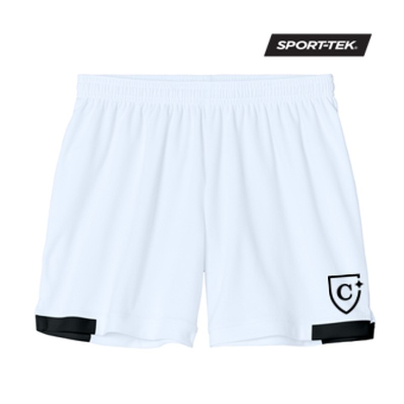 NEW CAPELLA Sport-Tek® Women’s Club 5” Short - White/Black