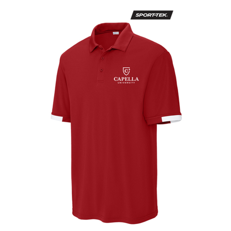 NEW CAPELLA Sport-Tek® Club Colorblock Polo - Red/White