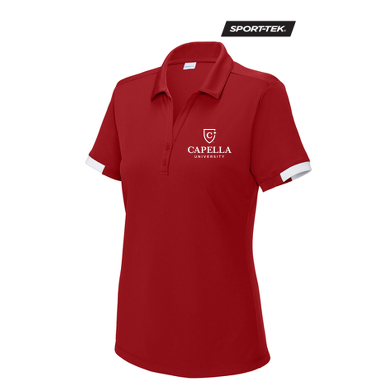 NEW CAPELLA Sport-Tek® Women’s Club Colorblock Polo - Red/White