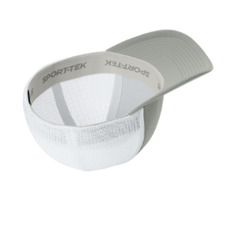 NEW CAPELLA Sport-Tek® Stretch-Tek Mesh Back Cap - Silver/White