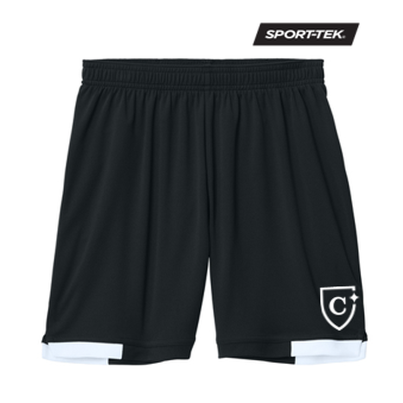 NEW CAPELLA Sport-Tek® Youth Club 5” Short - Black/White