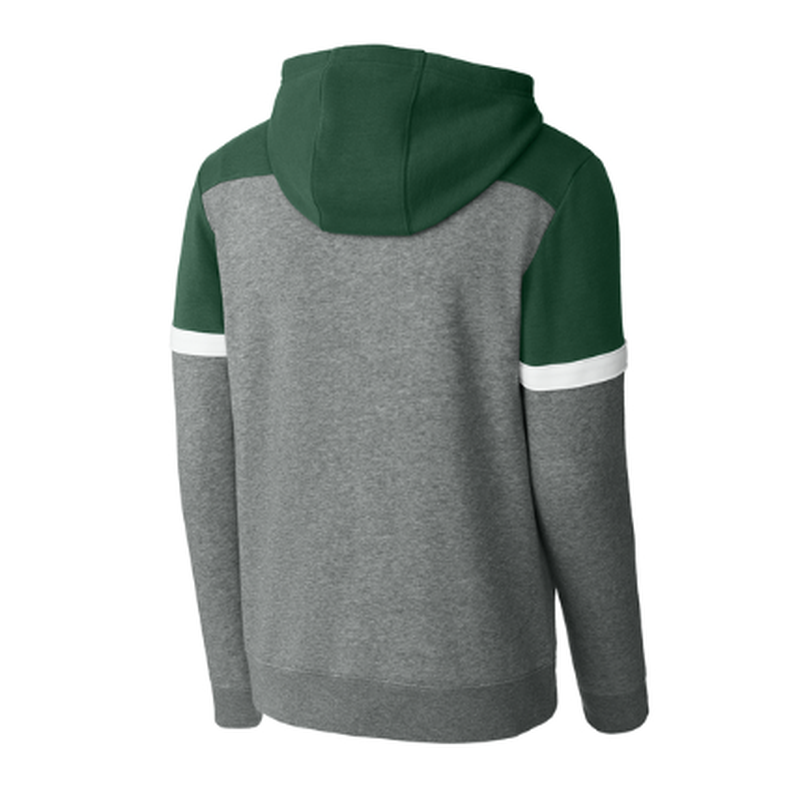 NEW CAPELLA Sport-Tek® Drive Fleece Colorblock Hoodie - Forest Green/Vintage Heather