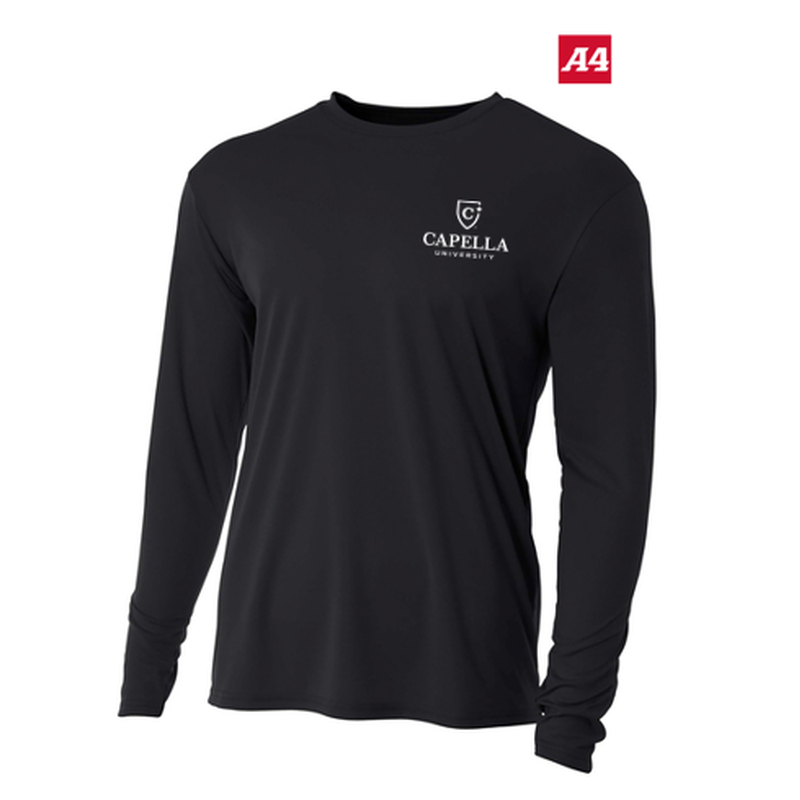 NEW CAPELLA A4 Youth Cooling Performance Long Sleeve Tee - Black