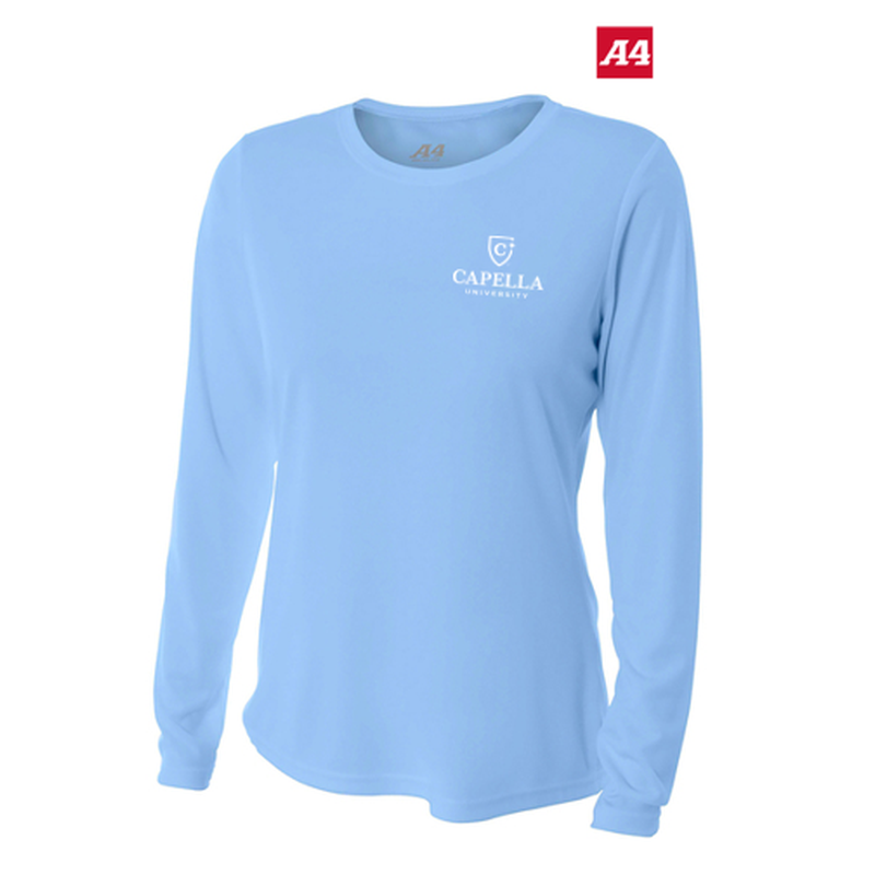 NEW CAPELLA A4 Women’s Cooling Performance Long Sleeve Tee - Light Blue