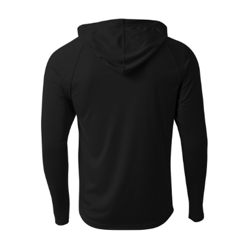 NEW CAPELLA A4 Cooling Performance Long Sleeve Hooded Tee - Black