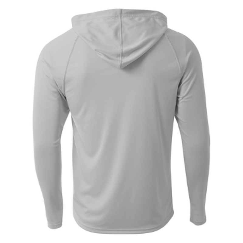 NEW CAPELLA A4 Cooling Performance Long Sleeve Hooded Tee - Silver