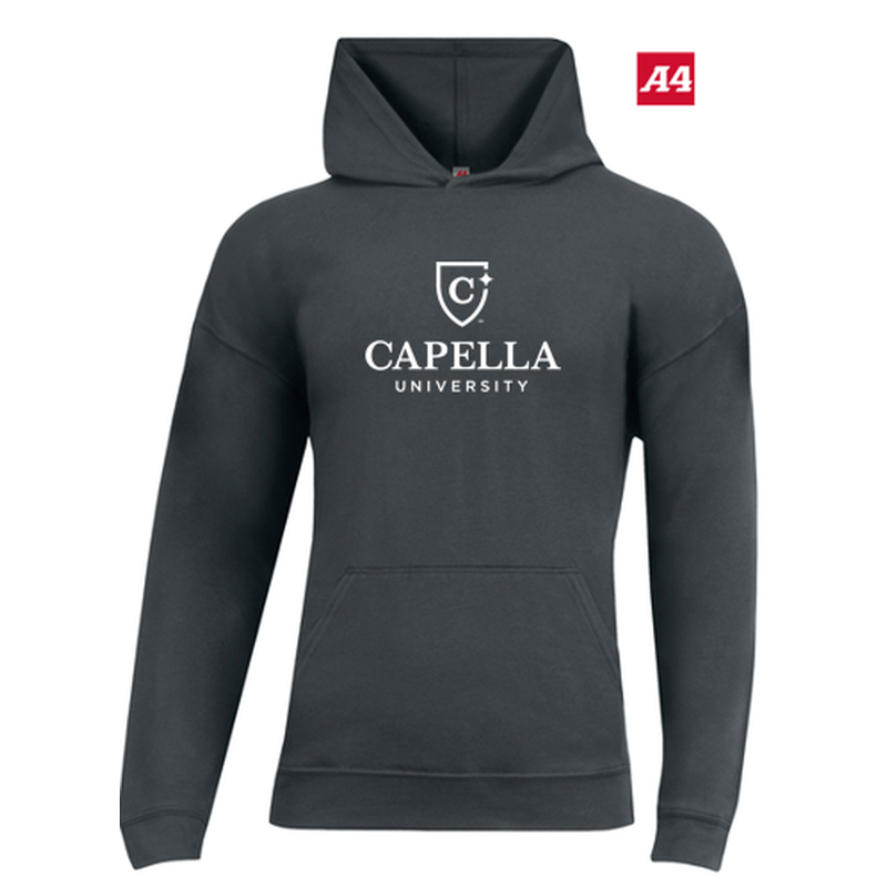 NEW CAPELLA A4 Softek Long Sleeve Hooded Tee - Graphite