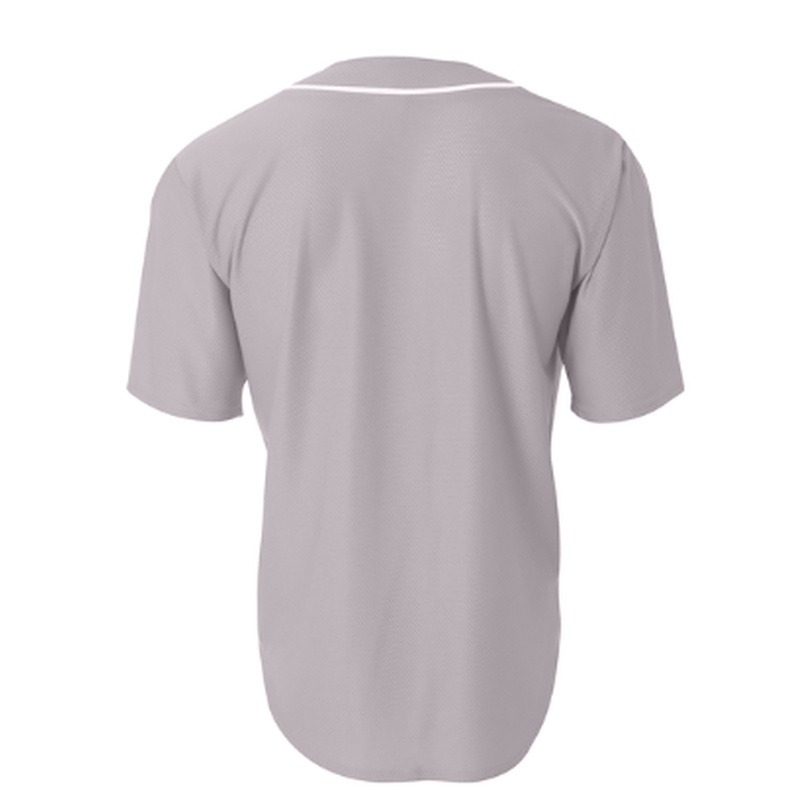 NEW CAPELLA A4 Short Sleeve Full-Button Baseball Top - Grey