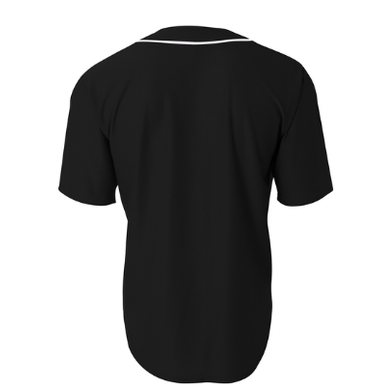 NEW CAPELLA A4 Short Sleeve Full-Button Baseball Top - Black