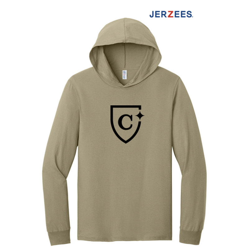 NEW CAPELLA Jerzees Classics™ Unisex Cotton Long Sleeve Hooded T-Shirt - Khaki