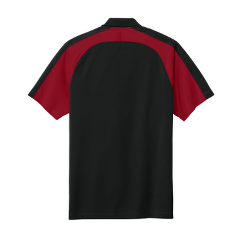 NEW CAPELLA Port Authority® Wearever Performance Pique Colorblock Polo - Black/Red