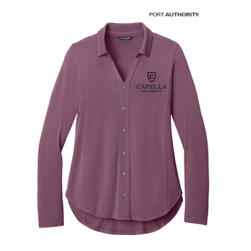NEW CAPELLA Port Authority® Women’s Luxe Knit Button Tunic - Purple Mist