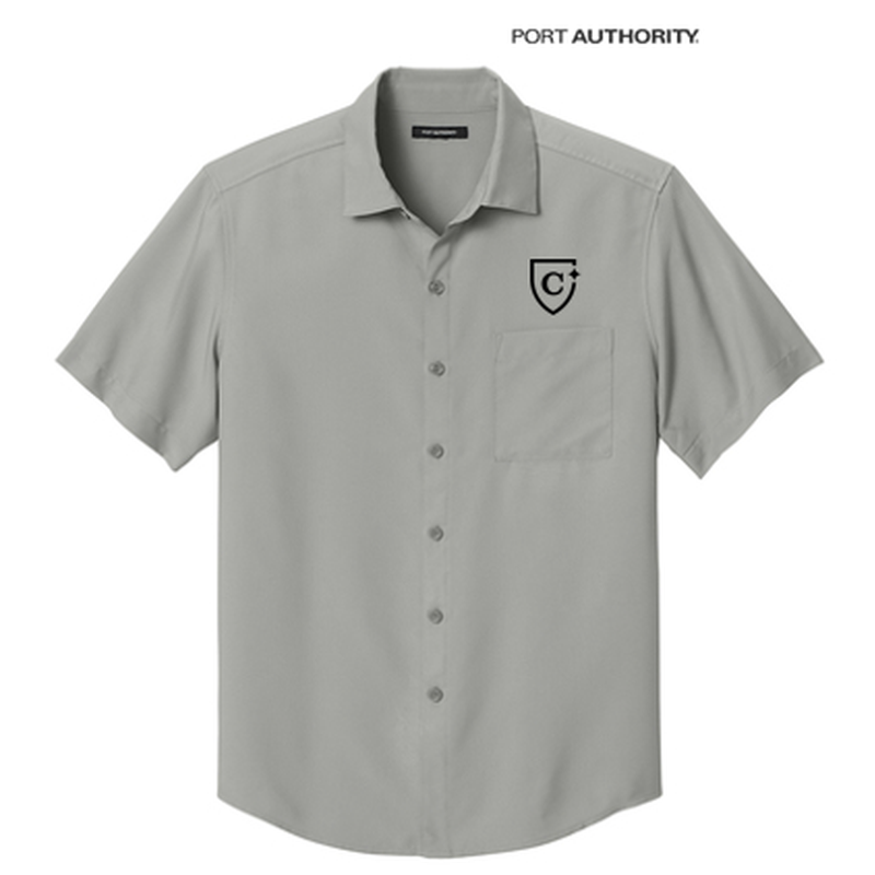 NEW CAPELLA Port Authority® Short Sleeve UV Dockside Shirt - Gusty Grey