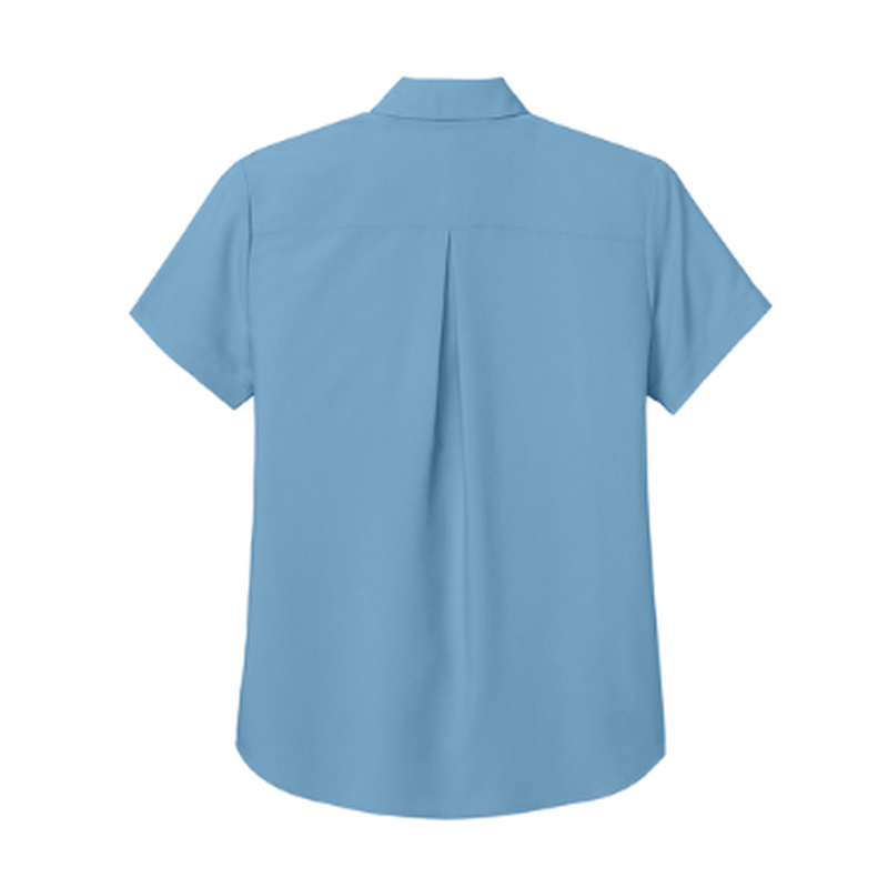 NEW CAPELLA Port Authority® Women’s Short Sleeve UV Dockside Shirt - Carolina Blue