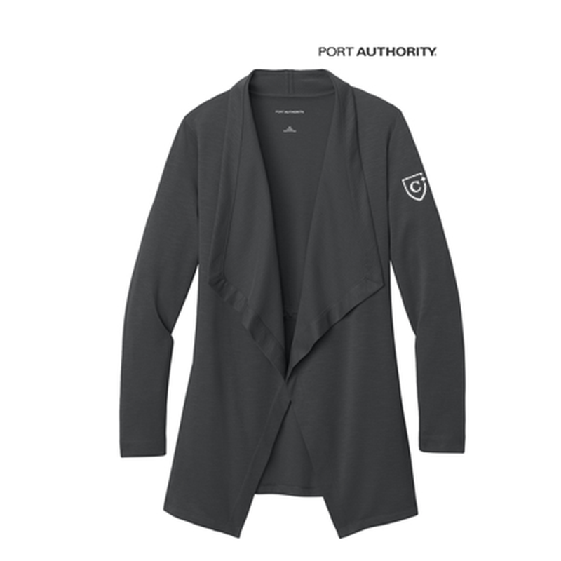 NEW CAPELLA Port Authority® Women’s Breakwater Open Cardigan - Grey Steel
