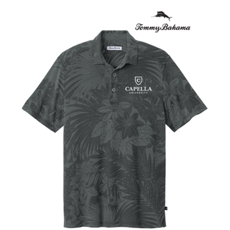 NEW CAPELLA Tommy Bahama® Santiago Paradise Polo (3.5-in logo) - Coal