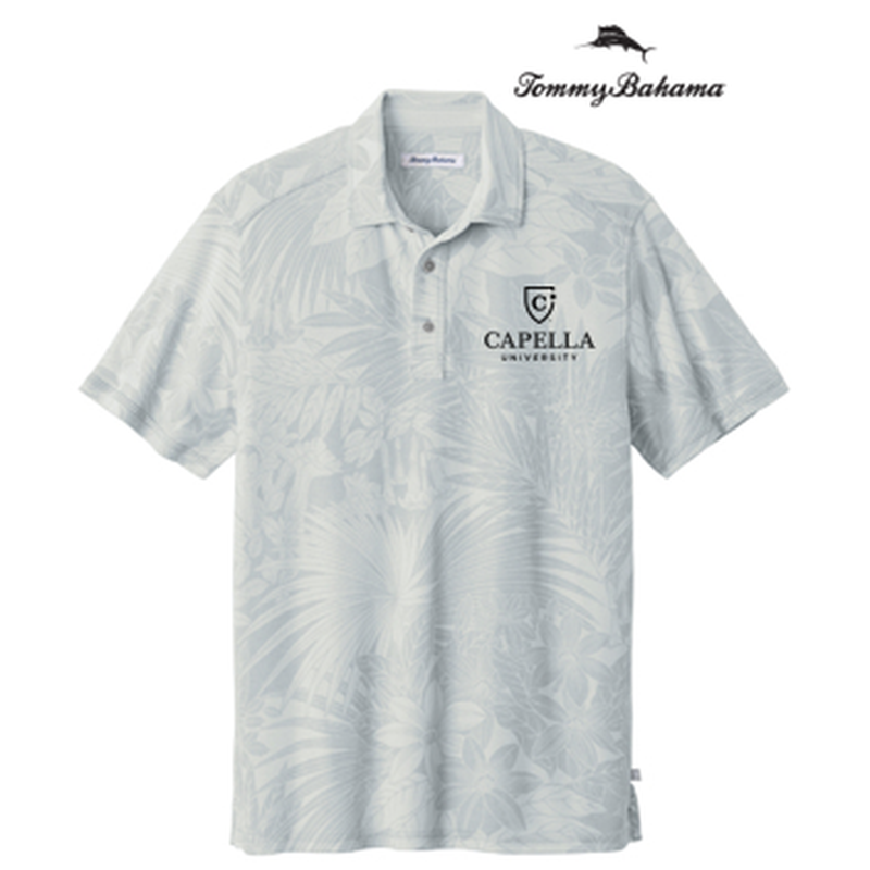 NEW CAPELLA Tommy Bahama® Santiago Paradise Polo (3.5-in logo)- Zinc Grey