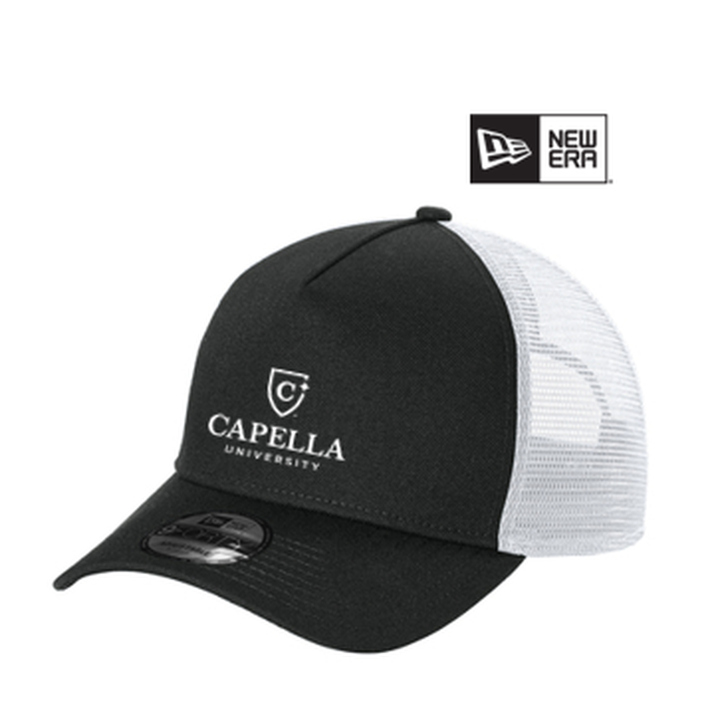NEW CAPELLA New Era® A-Frame Snapback Mesh Back Cap - Black/White