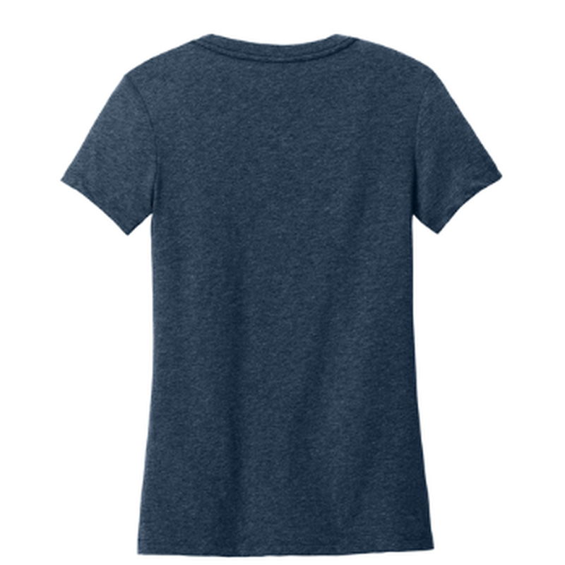NEW CAPELLA District® Women’s Perfect Weight® CVC Tee (10-in logo) - Heathered Navy
