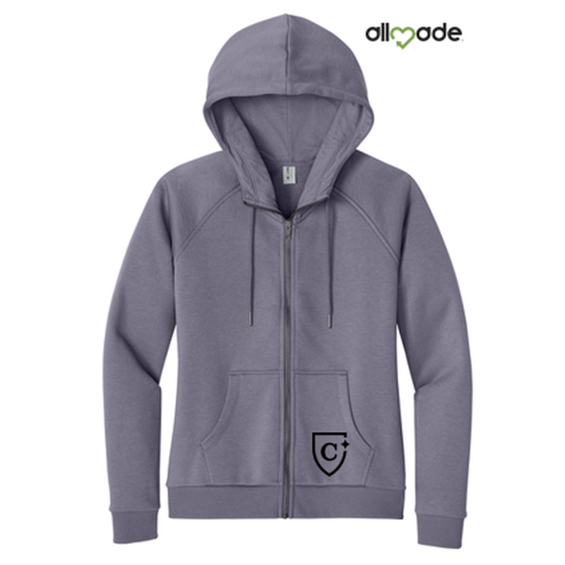 NEW CAPELLA Allmade® Women’s Organic CVC Fleece Full-Zip Hoodie (2.5-in logo) - Cosmic Purple