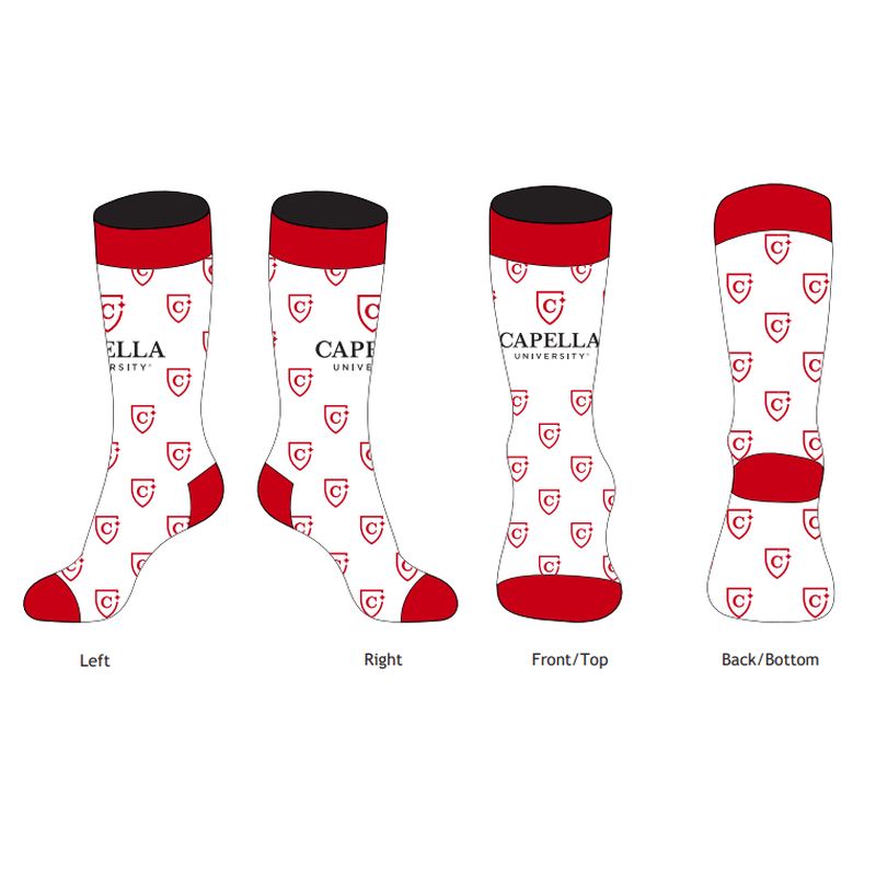 CAPELLA Crew Cotton Socks - Red/White
