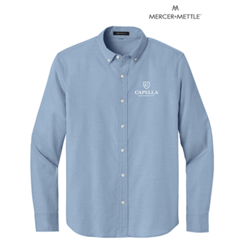 NEW Capella Mercer+Mettle® Long Sleeve Modern Oxford Shirt - Cobalt