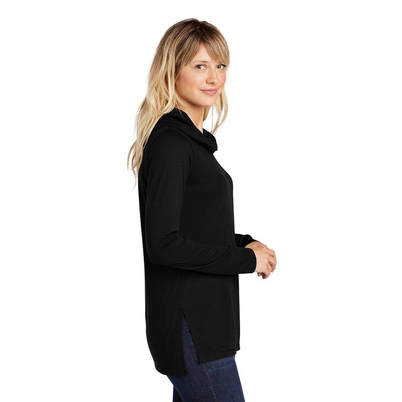 CAPELLA Sport-Tek ® Ladies PosiCharge ® Tri-Blend Wicking Long Sleeve Hoodie - Black Triad Solid