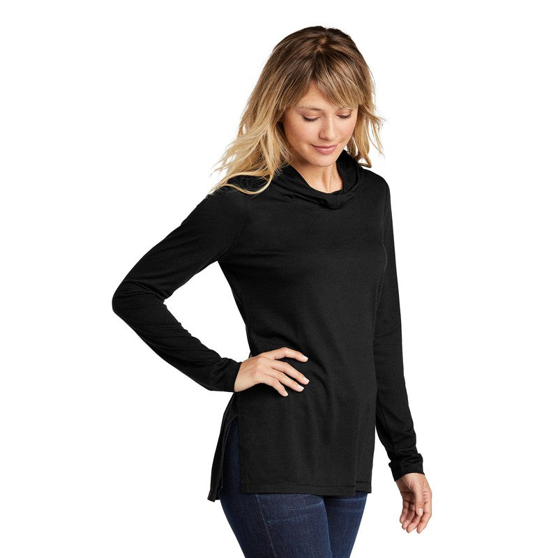 CAPELLA Sport-Tek ® Ladies PosiCharge ® Tri-Blend Wicking Long Sleeve Hoodie - Black Triad Solid