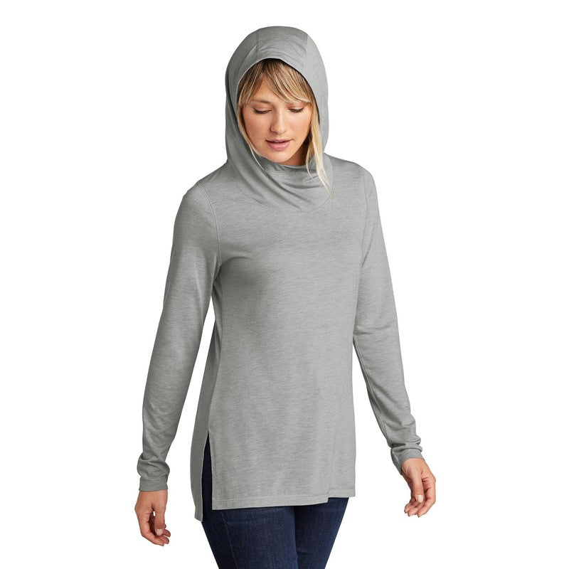 CAPELLA Sport-Tek ® Ladies PosiCharge ® Tri-Blend Wicking Long Sleeve Hoodie - Light Grey Heather