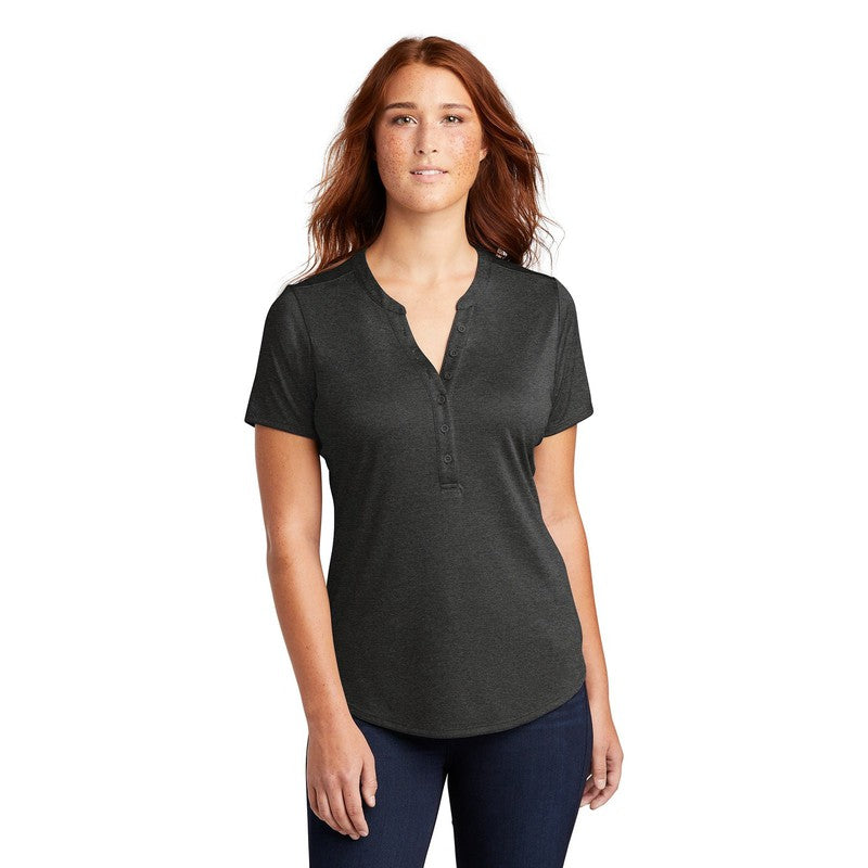 CAPELLA Sport-Tek ® Ladies Endeavor Henley - Black Heather