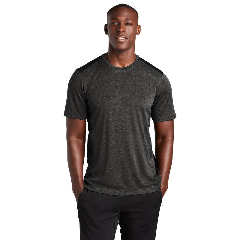CAPELLA Sport-Tek ® Endeavor Tee - Black Heather/ Black