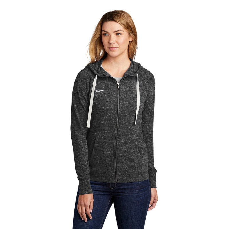 CAPELLA Nike Ladies Gym Vintage Full-Zip Hoodie - Team Black