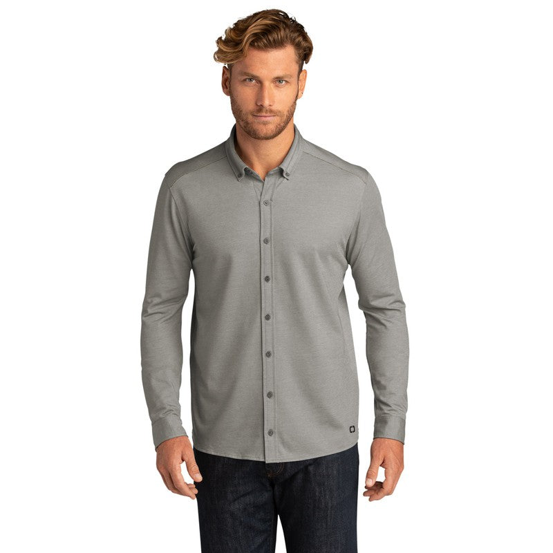 CAPELLA OGIO ® Code Stretch Long Sleeve Button-Up - Tarmac Grey Heather
