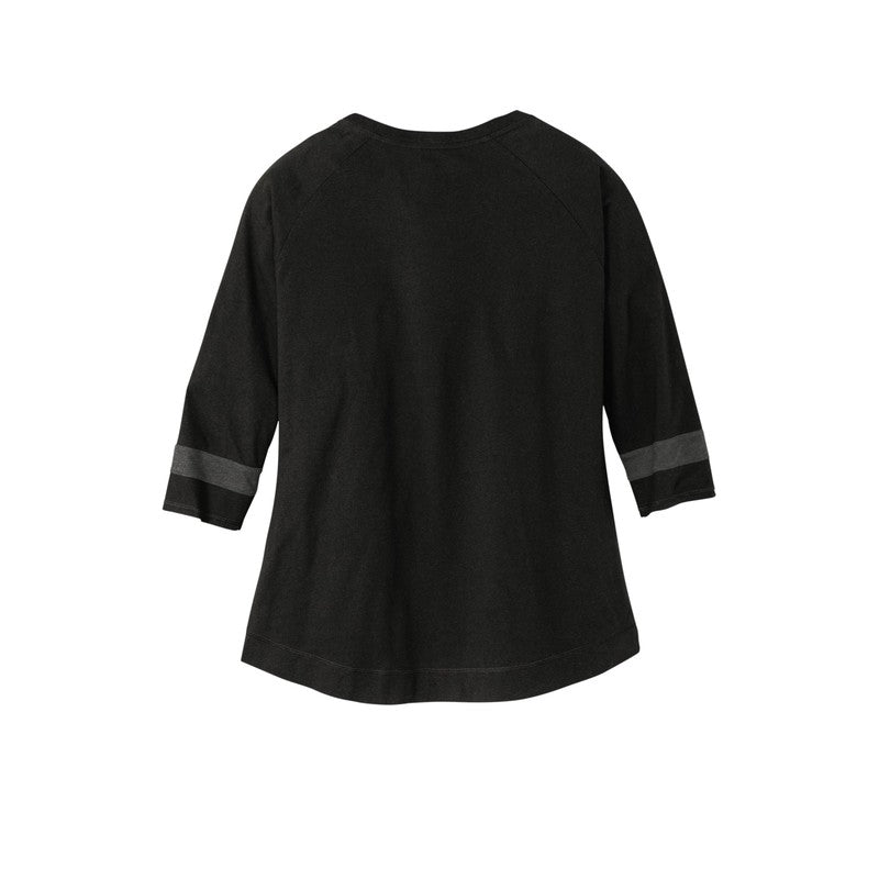 CAPELLA New Era ® Ladies Tri-Blend 3/4-Sleeve Tee - Black Solid/ Graphite