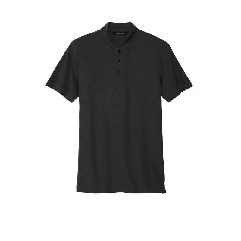 CAPELLA Mercer+Mettle™ Stretch Pique Henley - Deep Black