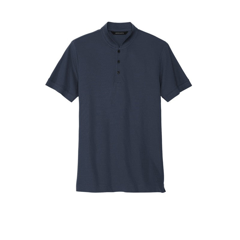 CAPELLA Mercer+Mettle™ Stretch Pique Henley - Night Navy