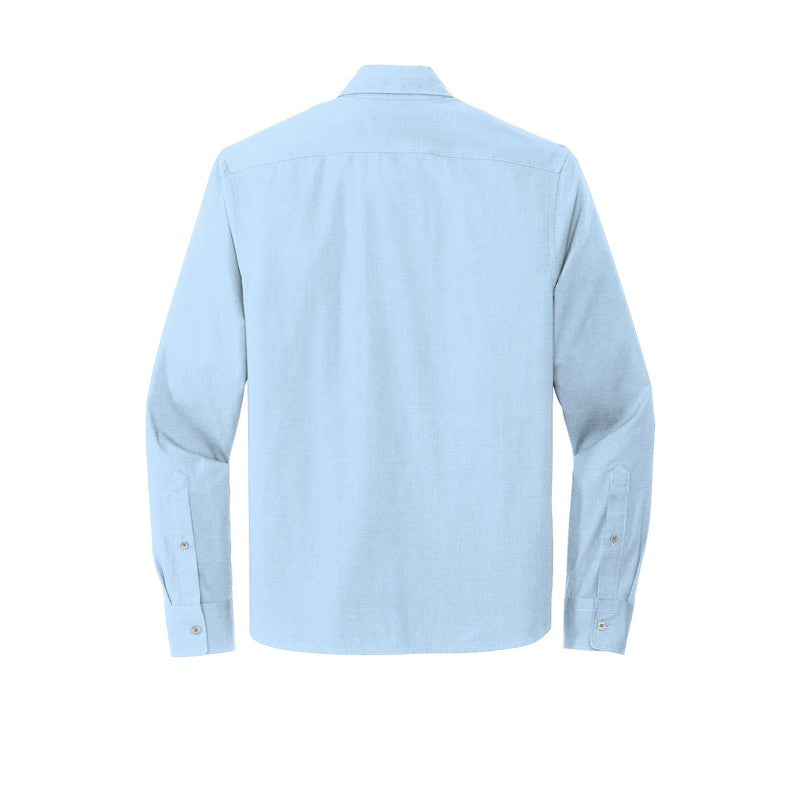 CAPELLA Mercer+Mettle™ Long Sleeve Stretch Woven Shirt - Air Blue End On End