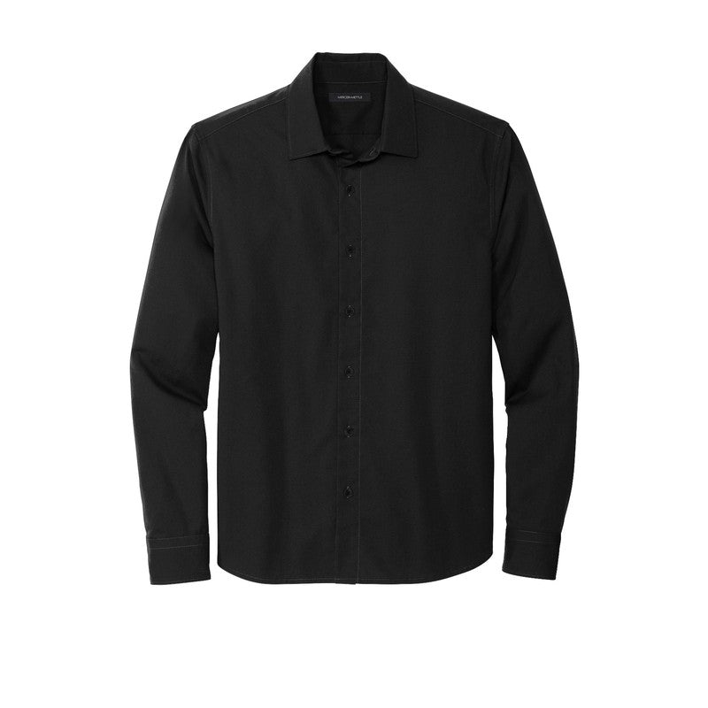 CAPELLA Mercer+Mettle™ Long Sleeve Stretch Woven Shirt - Deep Black