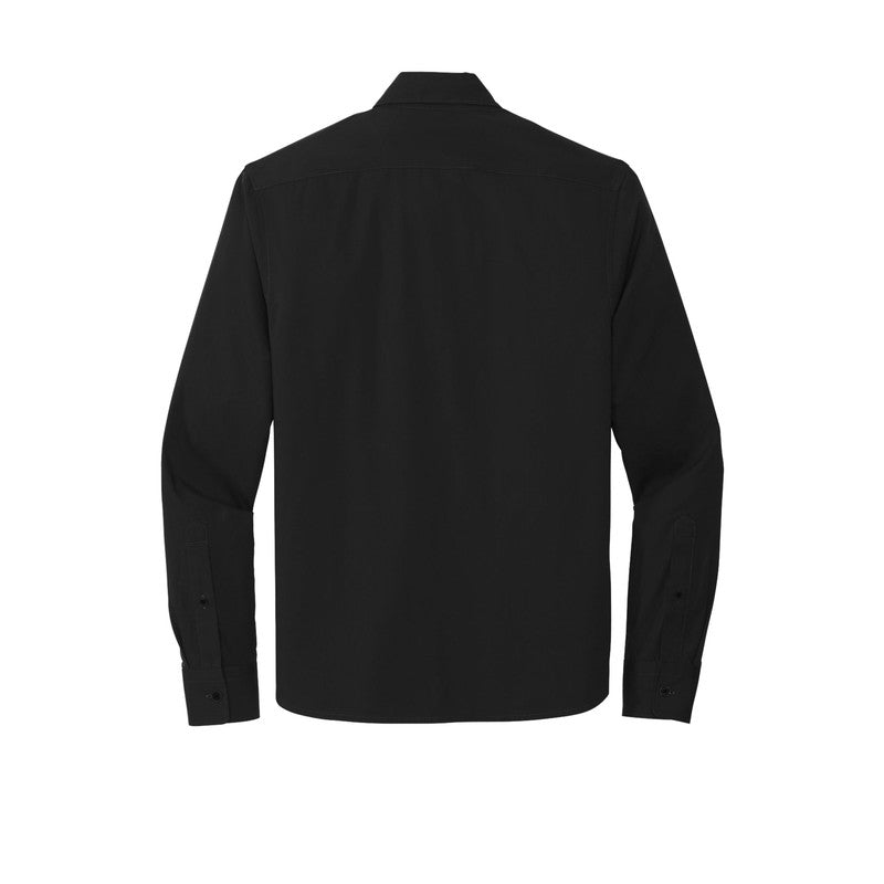 CAPELLA Mercer+Mettle™ Long Sleeve Stretch Woven Shirt - Deep Black