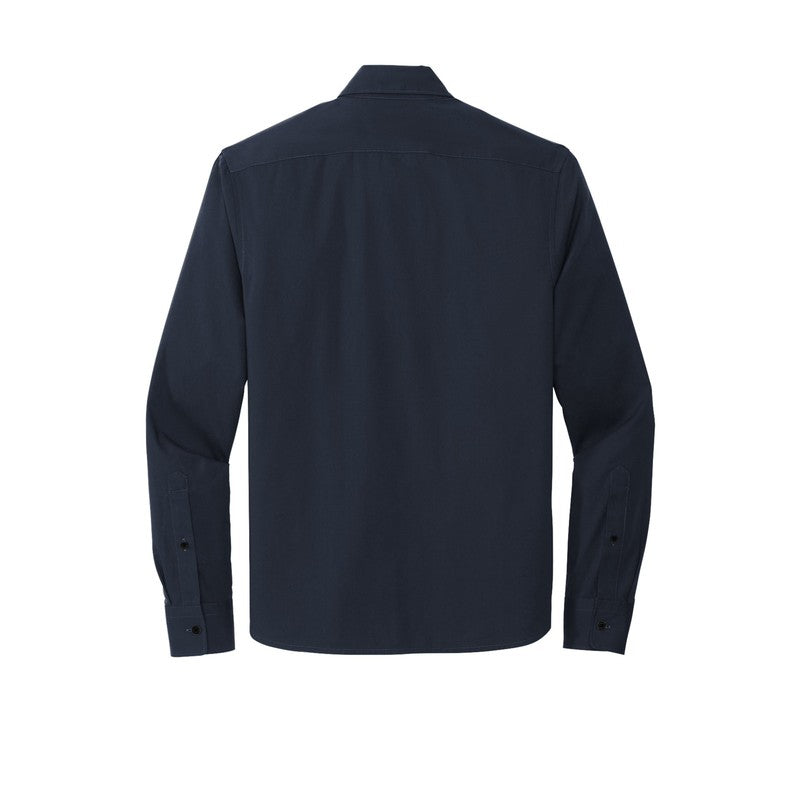 CAPELLA Mercer+Mettle™ Long Sleeve Stretch Woven Shirt - Night Navy