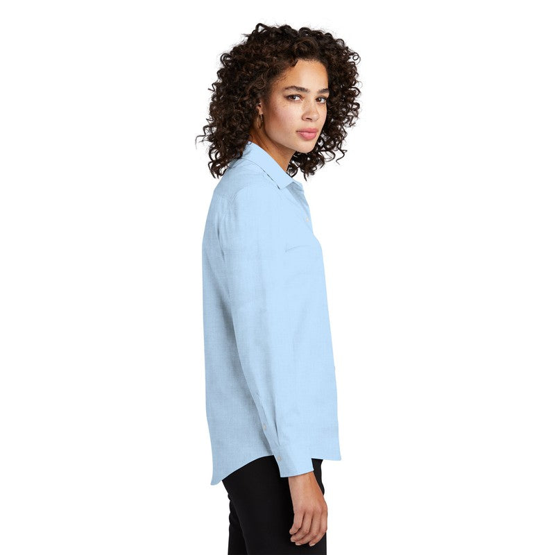 CAPELLA Mercer+Mettle® Women’s Long Sleeve Stretch Woven Shirt - Air Blue End on End
