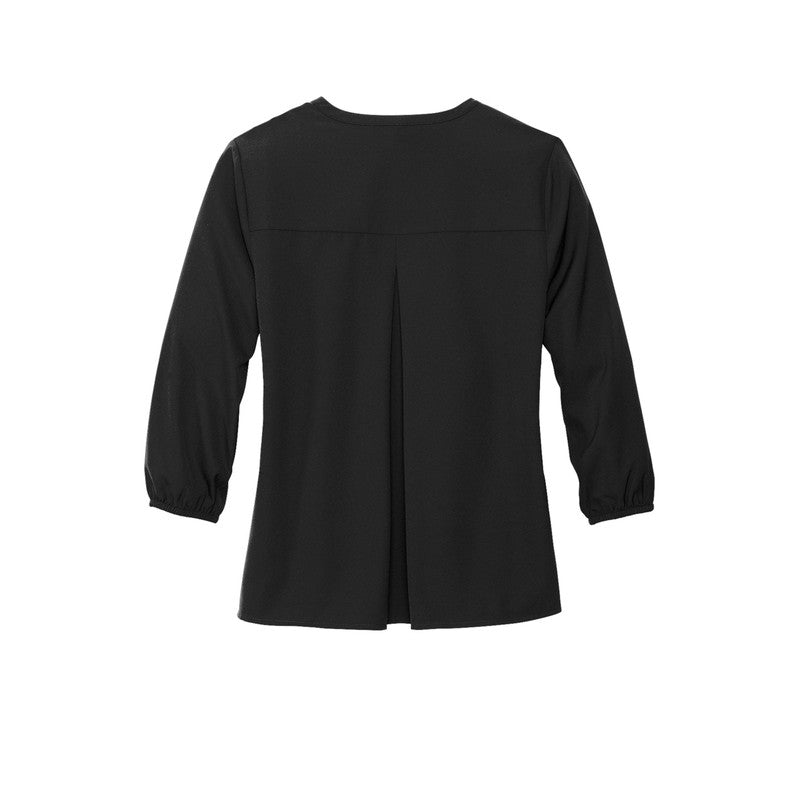 CAPELLA Mercer+Mettle™ Women's Stretch Crepe 3/4-Sleeve Blouse - Deep Black