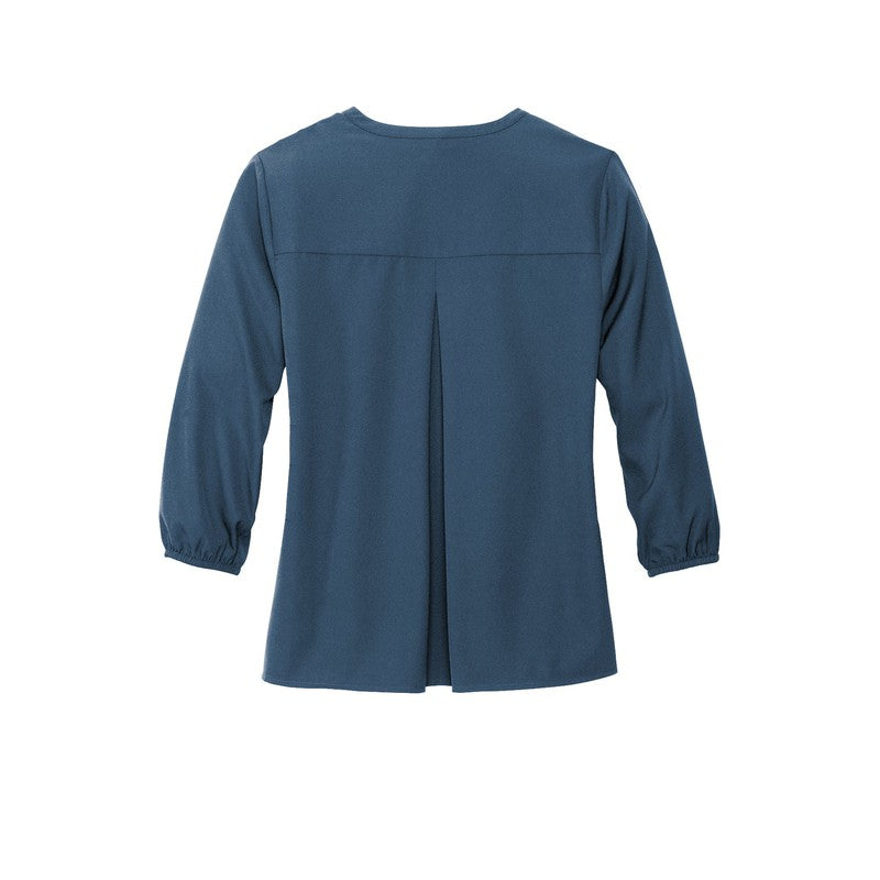 CAPELLA Mercer+Mettle™ Women's Stretch Crepe 3/4-Sleeve Blouse - Insignia Blue