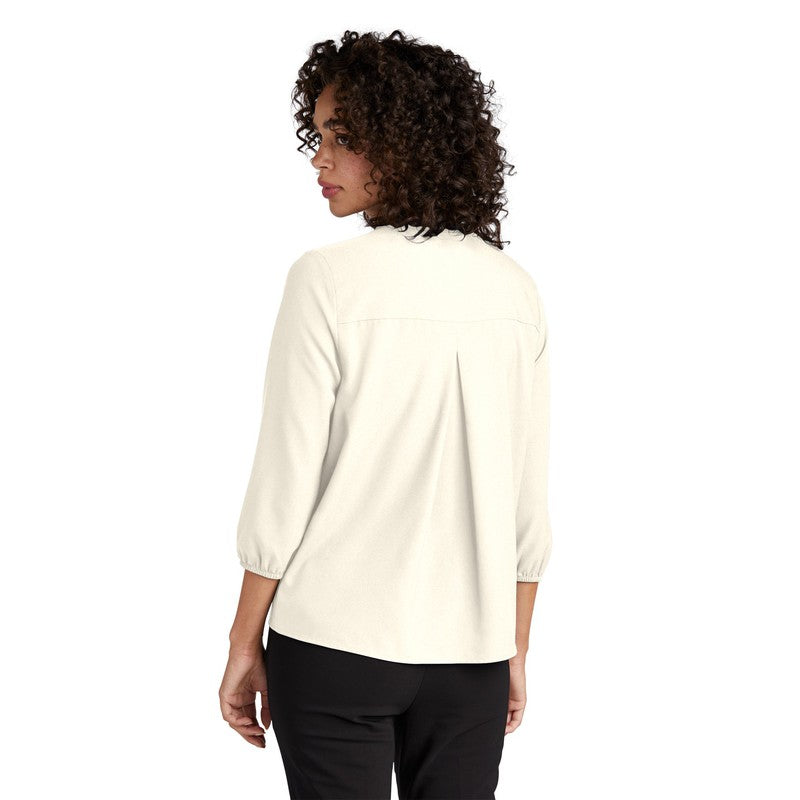 CAPELLA Mercer+Mettle™ Women's Stretch Crepe 3/4-Sleeve Blouse - Ivory Chiffon