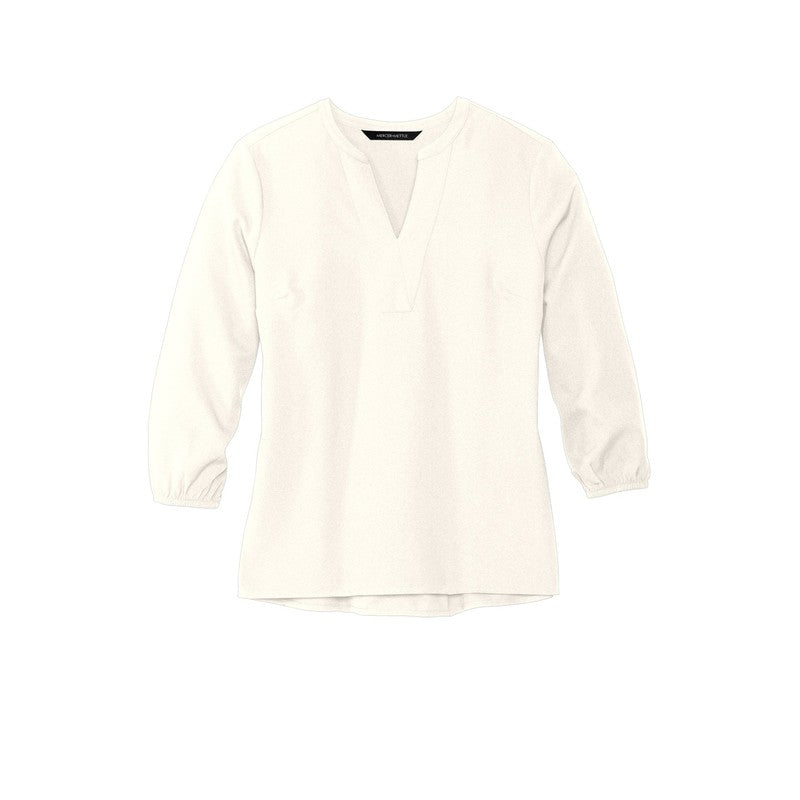 CAPELLA Mercer+Mettle™ Women's Stretch Crepe 3/4-Sleeve Blouse - Ivory Chiffon