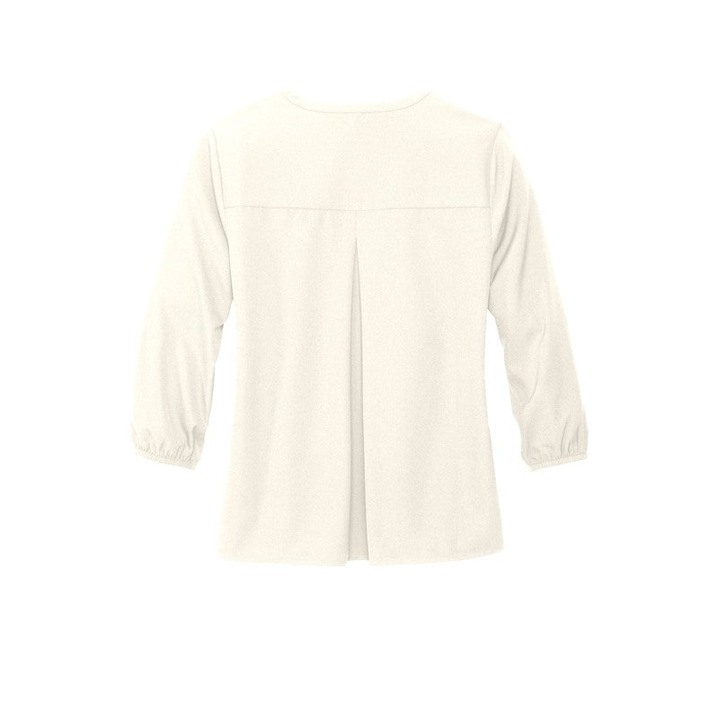 CAPELLA Mercer+Mettle™ Women's Stretch Crepe 3/4-Sleeve Blouse - Ivory Chiffon