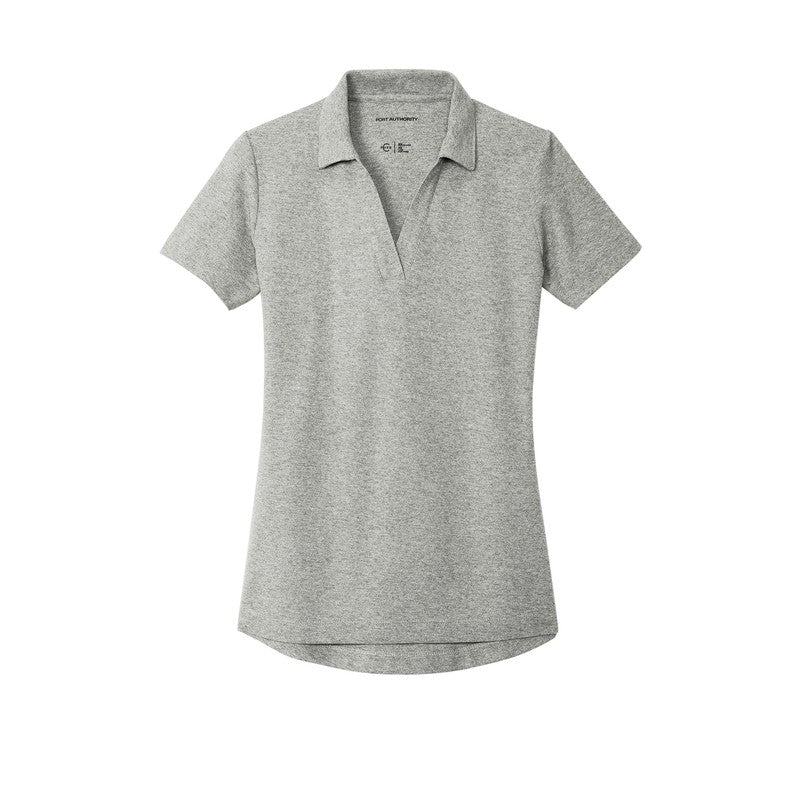 CAPELLA Port Authority® Ladies C-FREE ™ Cotton Blend Pique Polo - Deep Smoke Heather